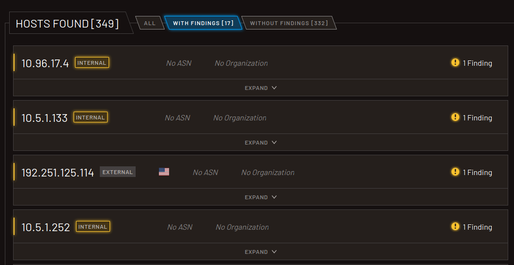 Hosts Found screenshot